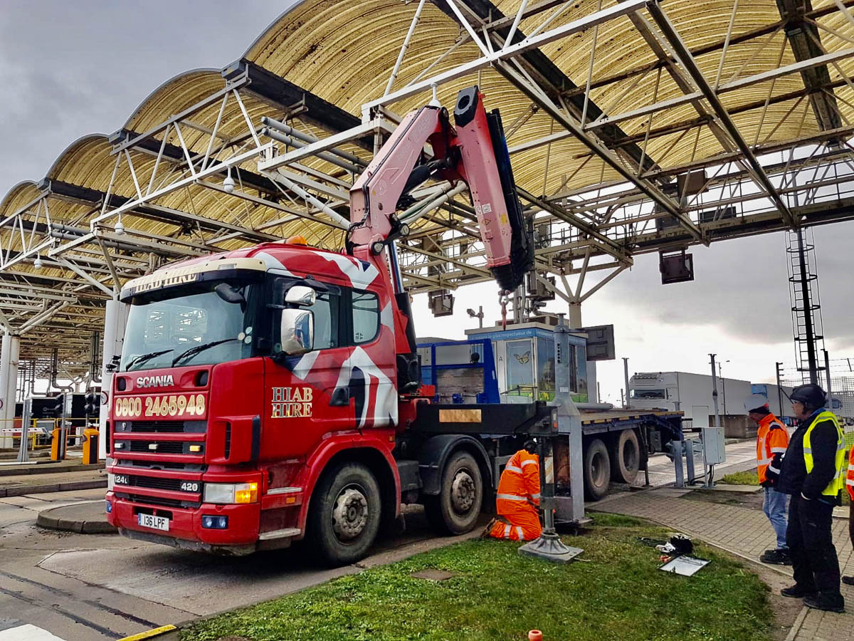 Euro tunnel erecting tolls machines Folkestone