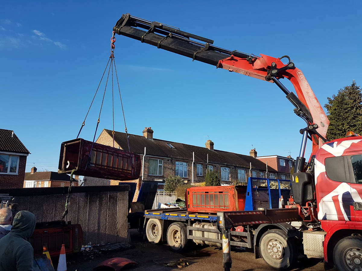 Taking phone boxes for restoration in Croydon