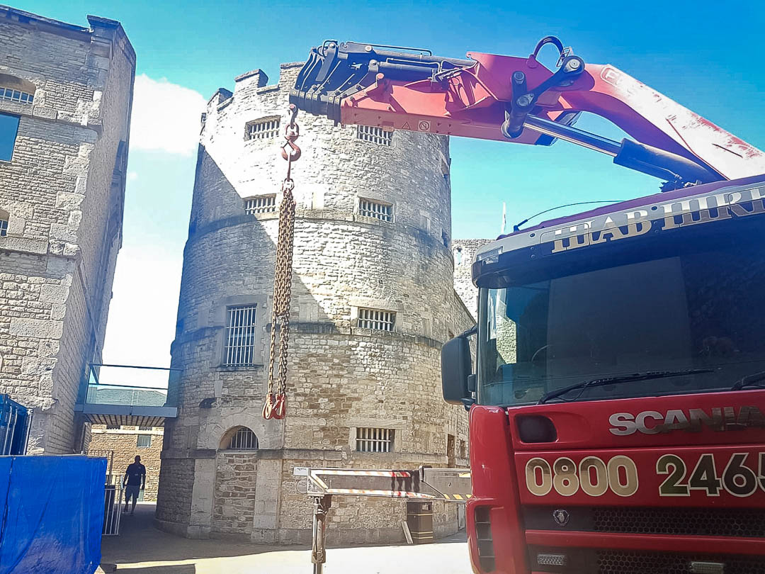 Air conditioning delivery from Hertford to Oxford Castle roof