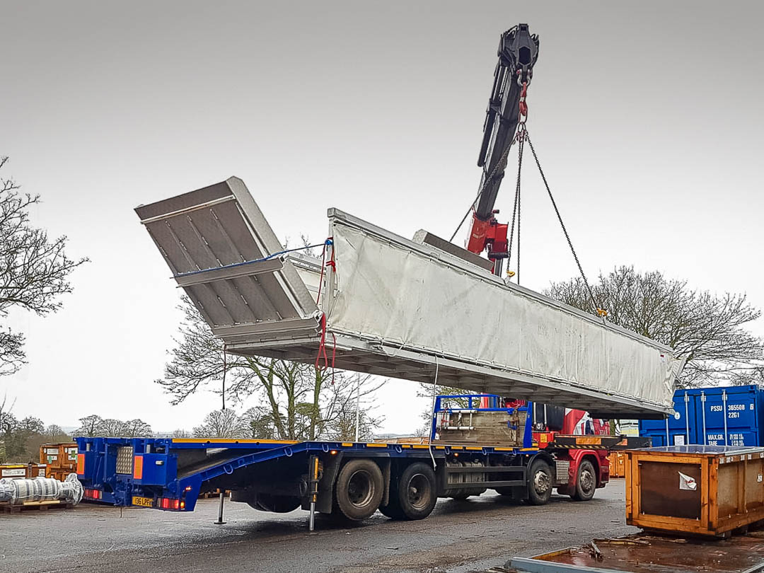 Cruise ship gangway transported from Bristol to Southampton Docks