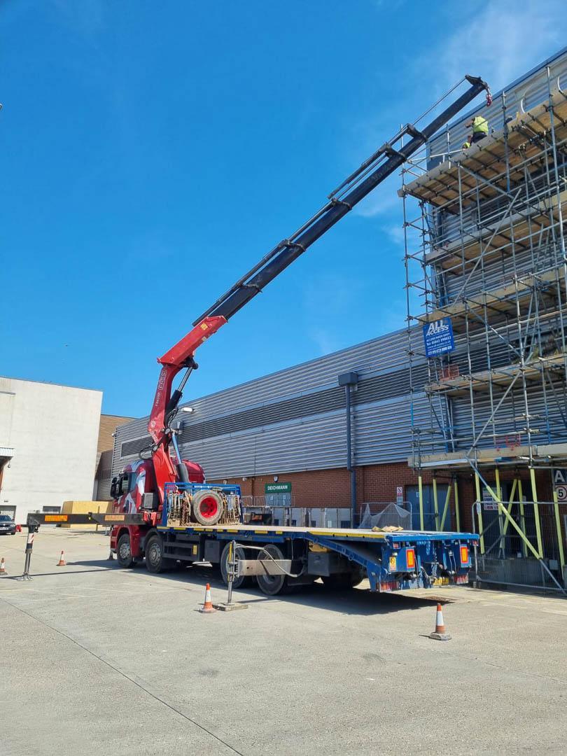 Lifting materials up to 4th floor at Portsmouth